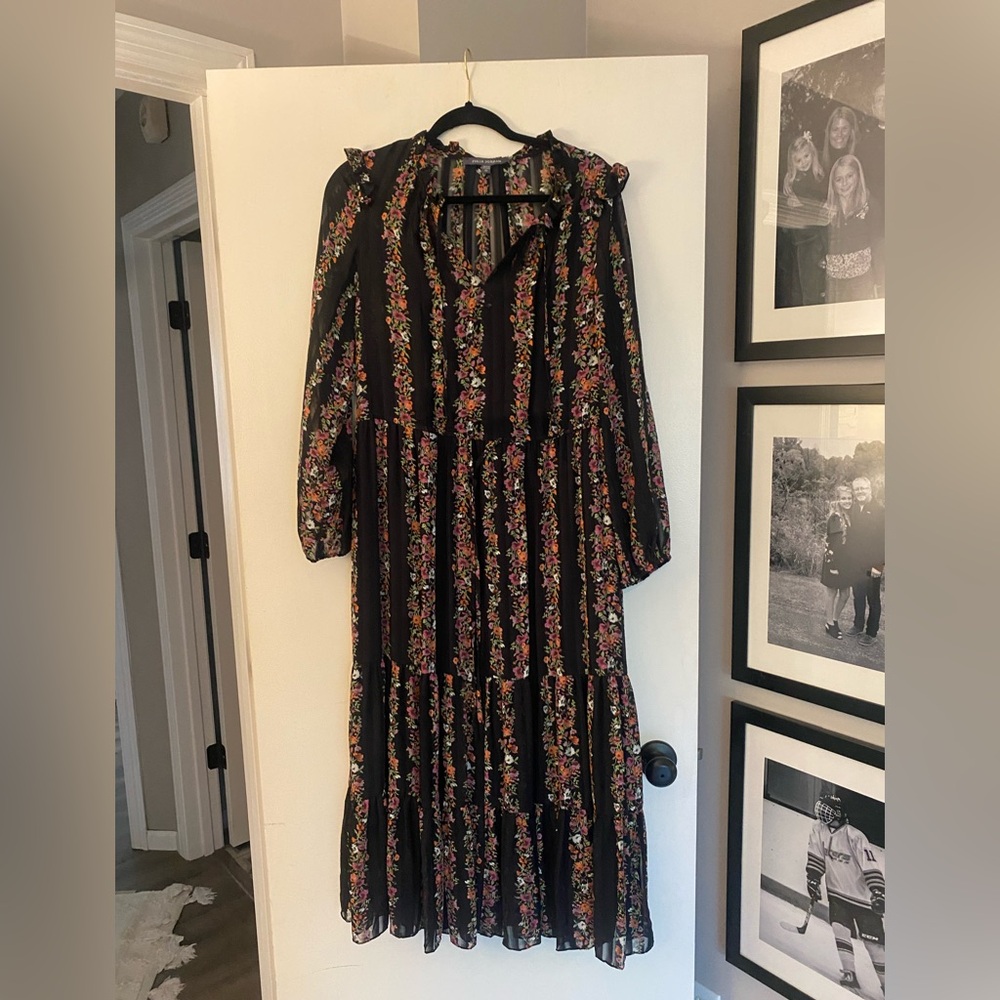 Julia Jordan Long Sleeve Ruffle
Drawstring Floral  Midi Dress Size 10 - Picture 5 of 12
